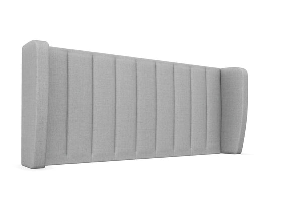 Delemere Strutted Headboard Finished in Faux Linen Light Grey