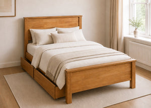 Dereham Double Wooden Bed with Underbed Storage Drawers