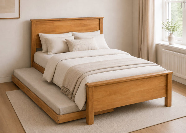 Dereham Double Wooden Bed with Underbed Trundle Bed