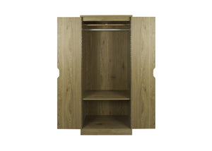 Robust Double Wardrobe Open in Oak