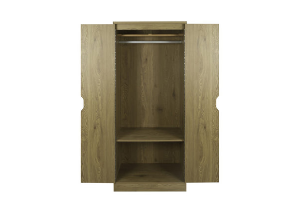 Robust Double Wardrobe Open in Oak