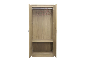 Double Wardrobe in Oak (Inside View)