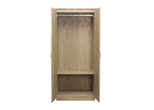 Double Wardrobe in Oak (Inside View)