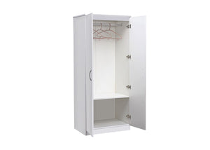 Double Wardrobe in White, Inside View