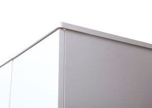 Double Wardrobe in White, with Rounded Corners