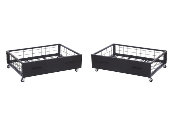 Metal Storage Drawers - Black