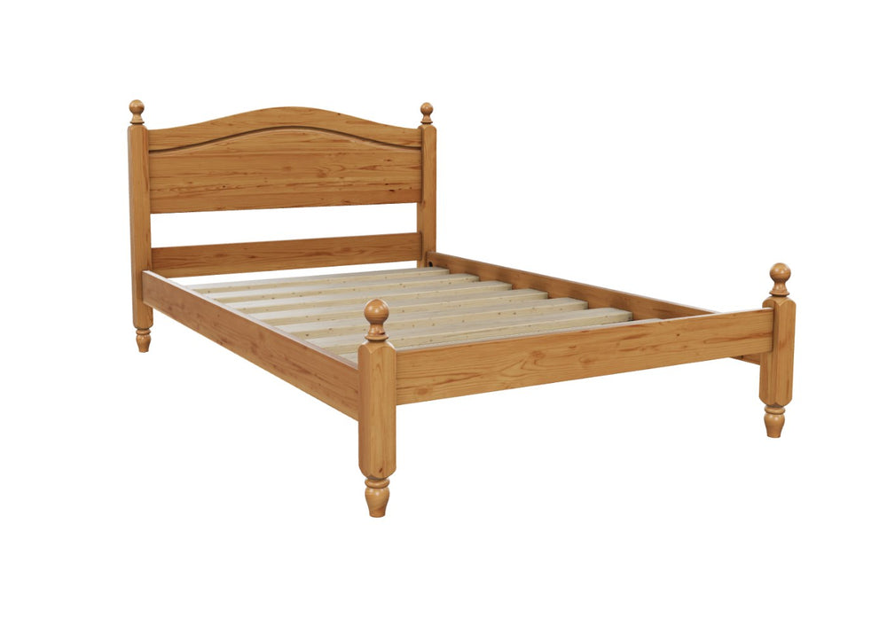 Dusseldorf High End Pine Bed, Finished in Stained Mahogany