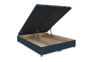 End Lift Ottoman Bed Finished in Faux Linen Navy Fabric