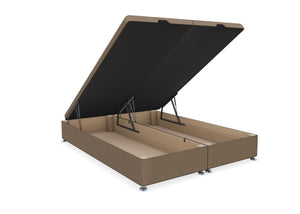 End Lift Ottoman Bed Finished in Faux Linen Slate Grey Fabric