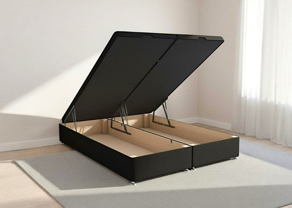End Lift Ottoman Bed in Black Finish