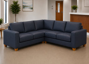 Endura Challenging Behaviour 2+2 Corner Sofa in Aston Navy Vinyl Finish