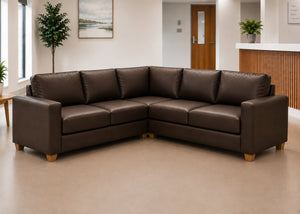 Endura Sofa finished in Chocolate Vinyl in a 2+2 configuration