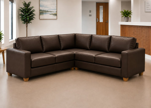 Endura Sofa finished in Chocolate Vinyl in a 2+2 configuration