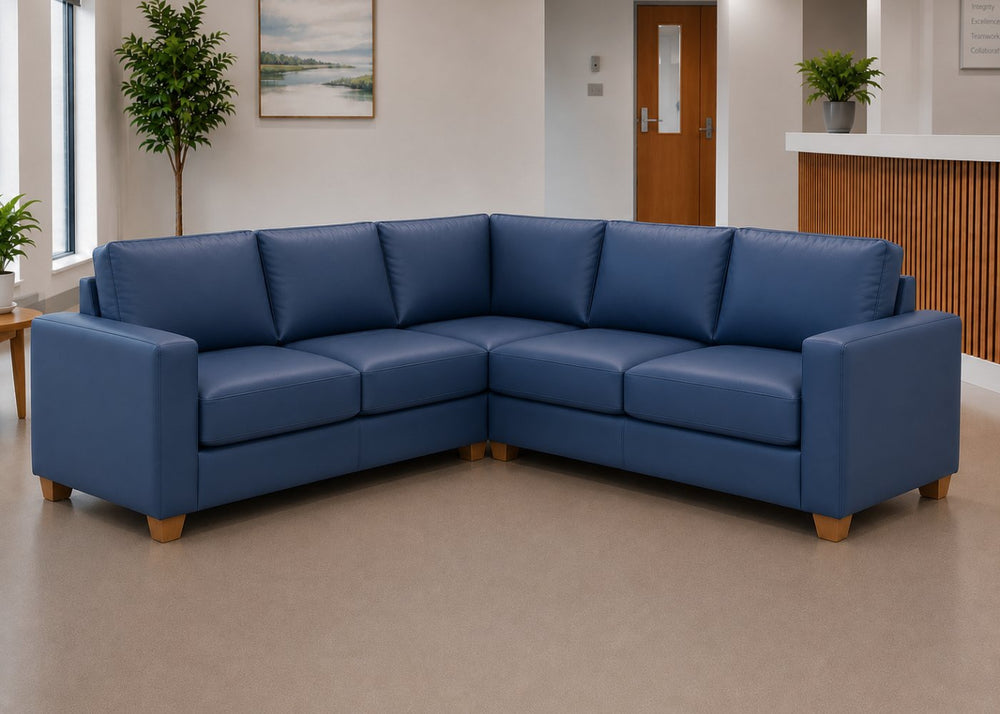Endura Sofa finished in Black Vinyl in a 2+2 configuration