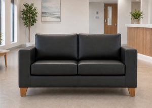 Endura 2 Seater Sofa finished in Black Vinyl