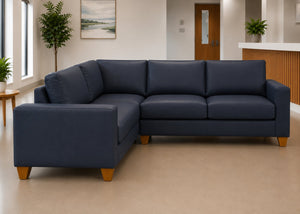 Endura Challenging Behaviour 3+1 Corner Sofa in Aston Navy Vinyl Finish
