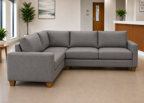 Endura Sofa finished in Dandy Grey Fabric in a 3+1 configuration
