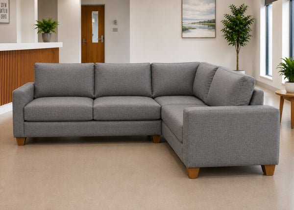 Endura Sofa finished in Grey Flat Weave in a 3+1 configuration