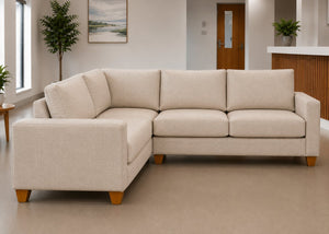 Endura Sofa finished in Natural Flat Weave Fabric in a 3+1 configuration