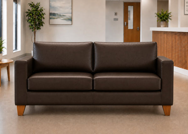 Endura 3 Seater Sofa finished in Chocolate Vinyl