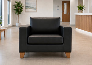 Endura Armchair finished in Black Vinyl