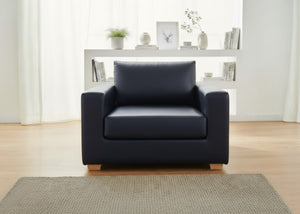 Endura Armchair in Aston Navy Vinyl Finish (Front View)