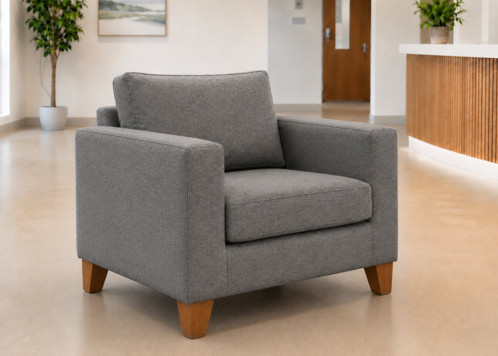 Endura Armchair finished in Chocolate Vinyl