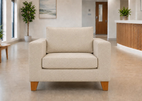 Endura Armchair finished in Natural Flat Weave fabric