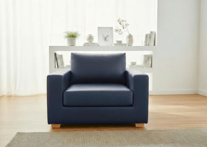 Endura Armchair finished in Blue Vinyl