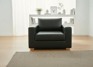Endura Armchair in Aston Bottle Green Vinyl Finish (Front View)