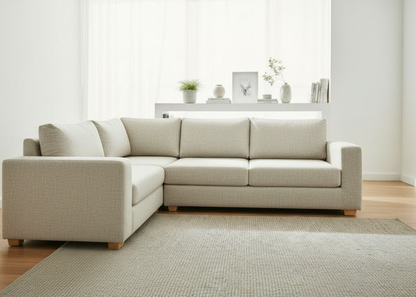 Endura Sofa finished in Natural Weave Fabric in a 3+1 configuration