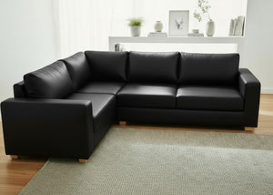 Endura Sofa finished in Black Vinyl in a 3+1 configuration