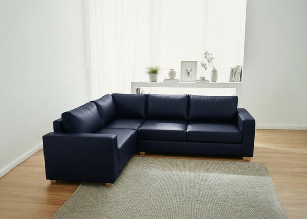 Endura Corner Sofa in Aston Navy Vinyl Finish
