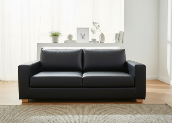 Endura Sofa finished in Black Vinyl