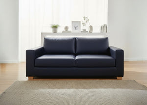Endura Sofa in Aston Navy Vinyl Finish (Front View)