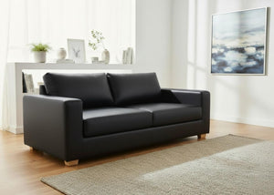 Endura Sofa in Black Vinyl Finish