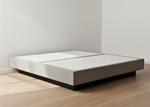Floating Bed Base in Light Grey Finish