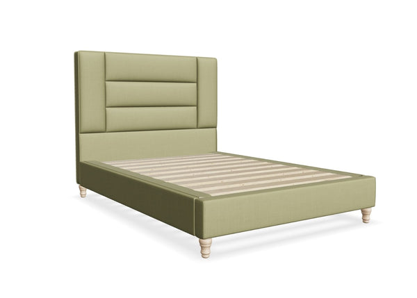 Aphrodite Fabric Bed Frame Finished in Flat Weave Green