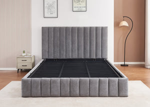 Heavy Duty Grey Ottoman Bed in Super King Size | Reinforced Metal Slats