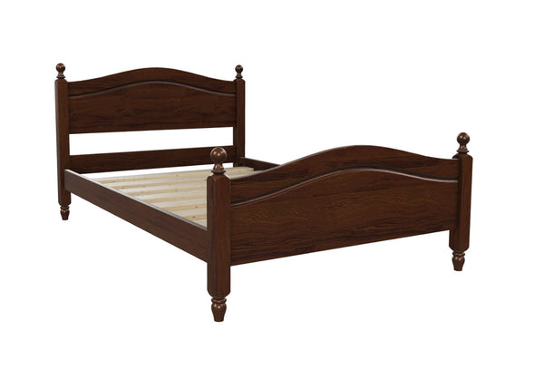 Denver High End Pine Bed in Chocolate Brown Finish