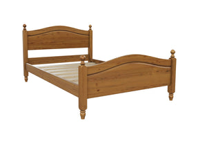 Denver High End Pine Bed in Oak Finish