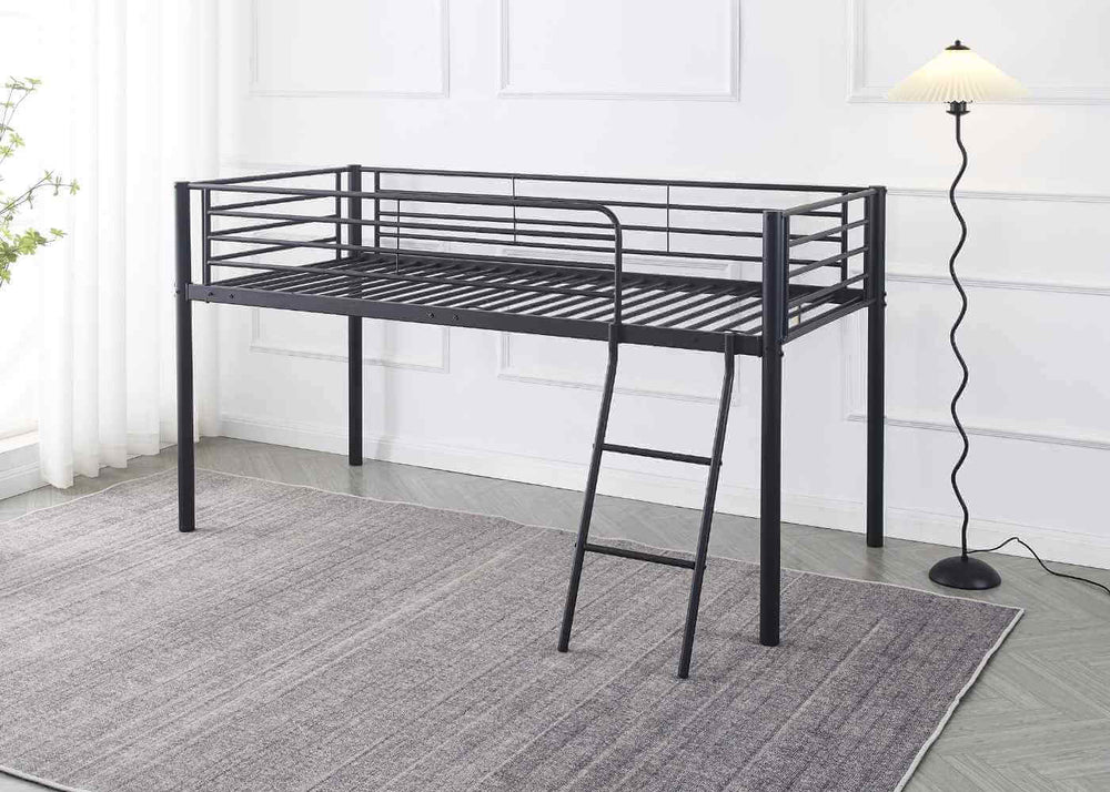 Harpley Metal Mid Sleeper in Black, with Reinforced Mesh Base