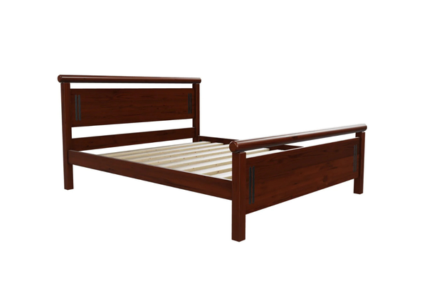Harstad Pine Bed - King - Mahogany - New (Clearance)
