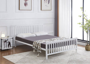 Holkham Metal Bed Base in White shown in double size