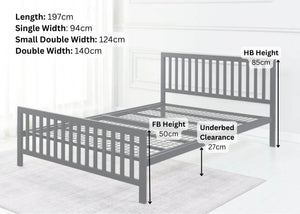 Holkham Metal Bed Frame Dimensions