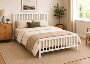 Holkham White Metal Bed with Extra Strong Reinforced Mesh Base