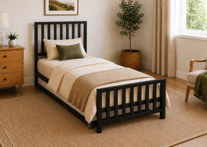 Holkham Black Metal Bed with Extra Strong Reinforced Mesh Base, with Walton Trundle and Mattress