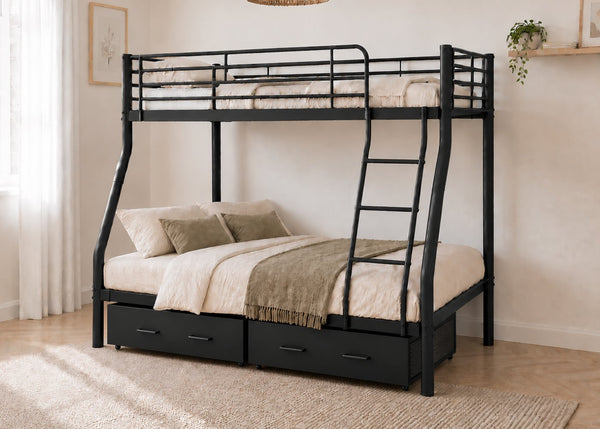 Holt Triple Bunk with 2 Metal Storage Drawers