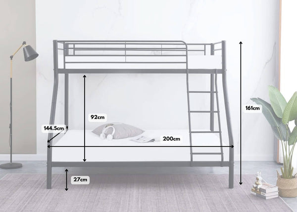Holt Triple Bunk Bed Dimensions