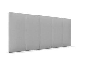 Iris Strutted Headboard Finished in Faux Linen Light Grey